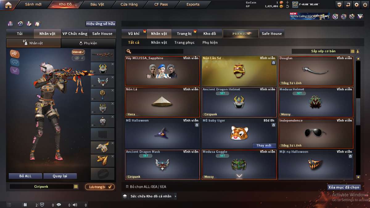 shop acc cf uy tin gia re